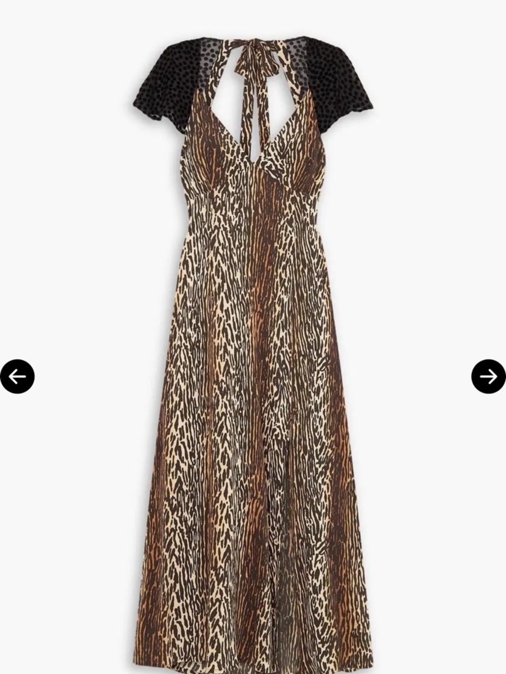 RIXO Brown and Black Leopard-Print Midi Dress - Picture 4 of 4